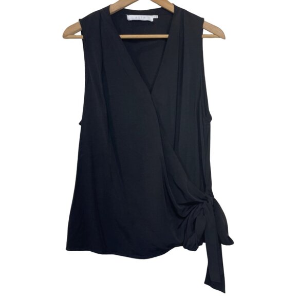 ASTR THE LABEL | Women's Black Wrap Ruffle Hem Side Tie Blouse. |Size XL - Picture 1 of 13